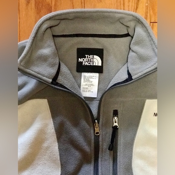 Men’s Medium Vintage 1990s Fleece Colorblock Grey White THE NORTH FACE Vest - Picture 2 of 14